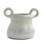 Florero Decorativo Con Argollas De Cerámica Blanco - Kikotem