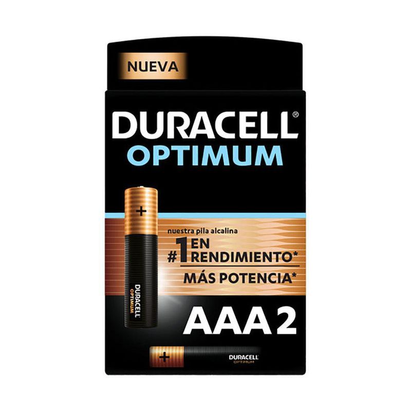 Batería Alcalina AAA Optimum 2 Pzas - Duracell