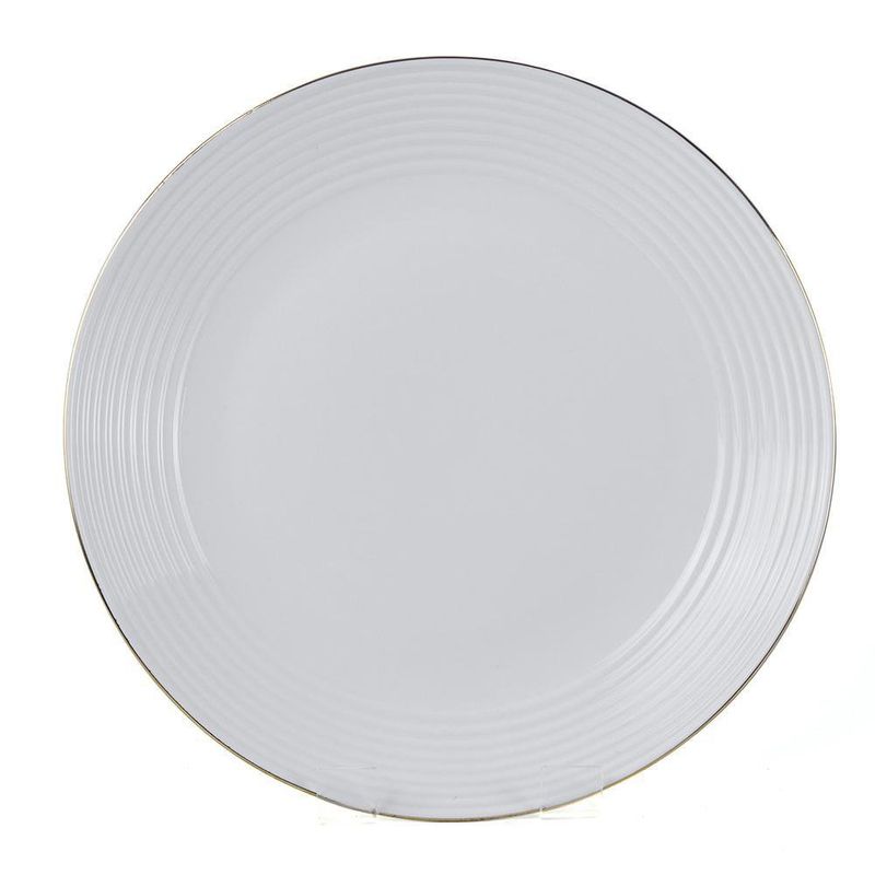 Plato Para Cena Blanco Con Borde Dorado 10.5 Plg - Toscana
