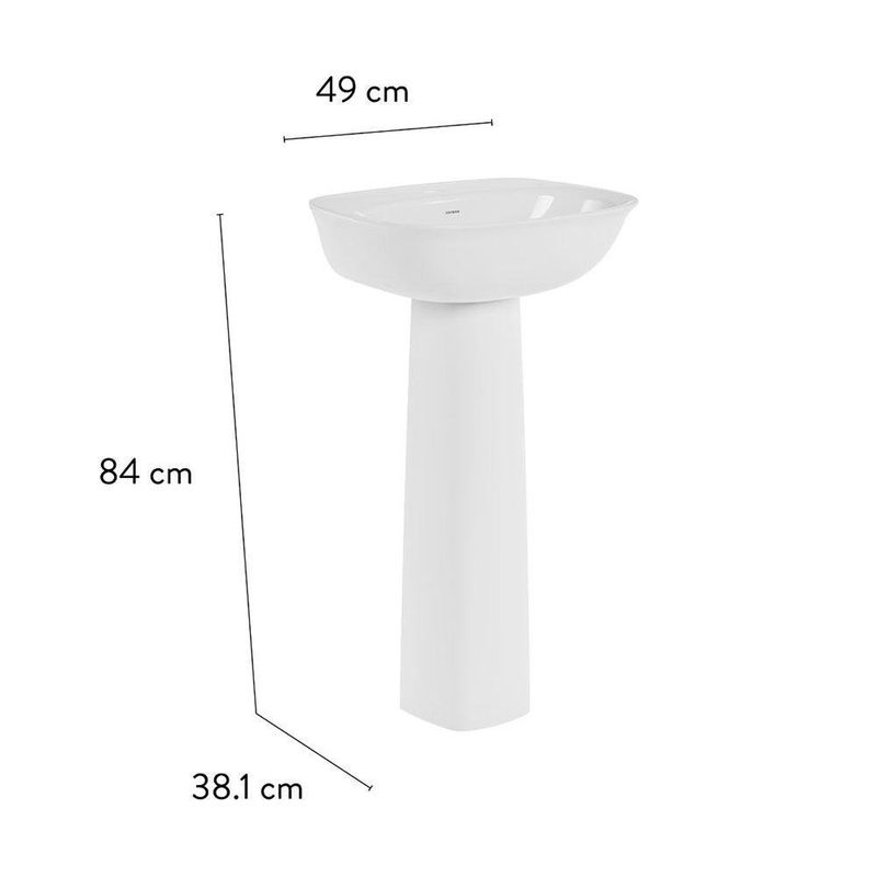 Lavamanos Aluvia Con Pedestal Blanco - Corona