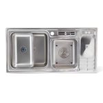 Lavatrastos Empotrable 2 Fosas 90x45x23 cm