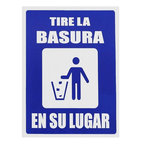 Rótulo de Tire La Basura 30 x 20 Cm