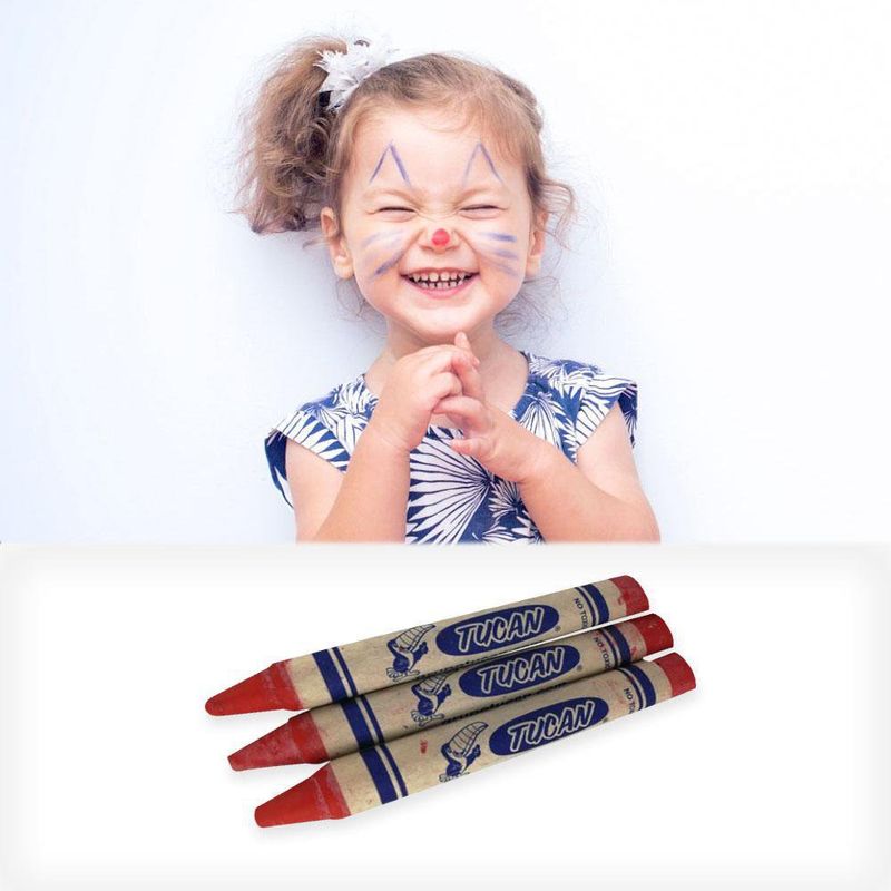 Crayones Jumbo Para Cara Y Cuerpo Rojo 5 Colores - Tucan