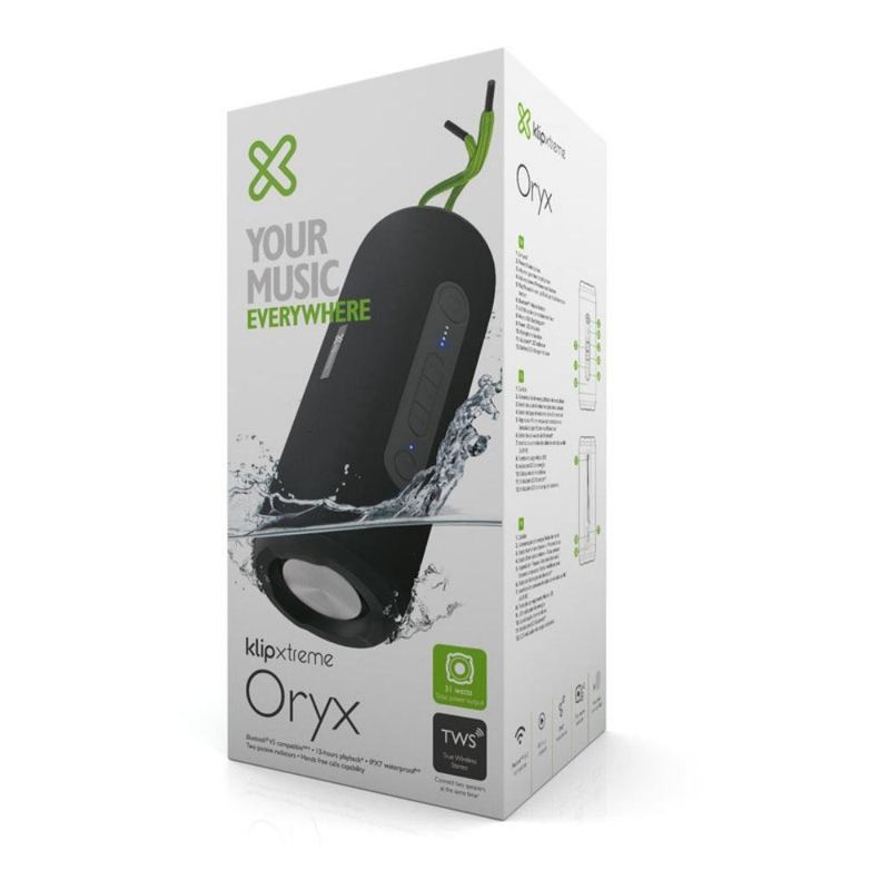 Bocina Oryx Kbs-600 Protección A Prueba De Agua Negra 31 W - Klipxtreme