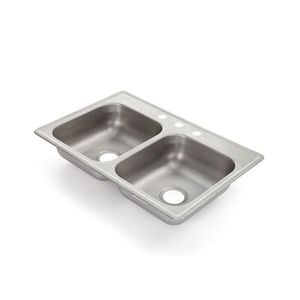 Lavatrastos Empotrable de 2 Fosas 84x56x15 cm