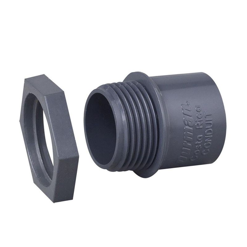 Conector Recto de PVC Eléctrico de 3/4 Plg