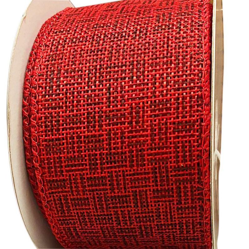 Listón Rojo con Cuadros 2.5 Plg X 10 Yardas - Scandi