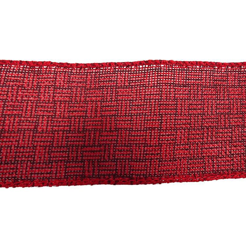 Listón Rojo con Cuadros 2.5 Plg X 10 Yardas - Scandi