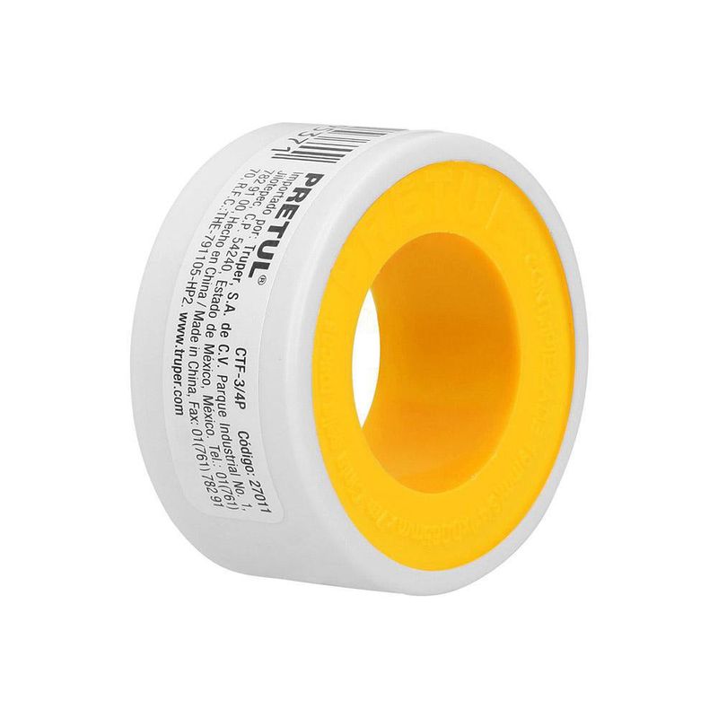 Cinta De Teflón 3/4 Plg X 7 M - Pretul