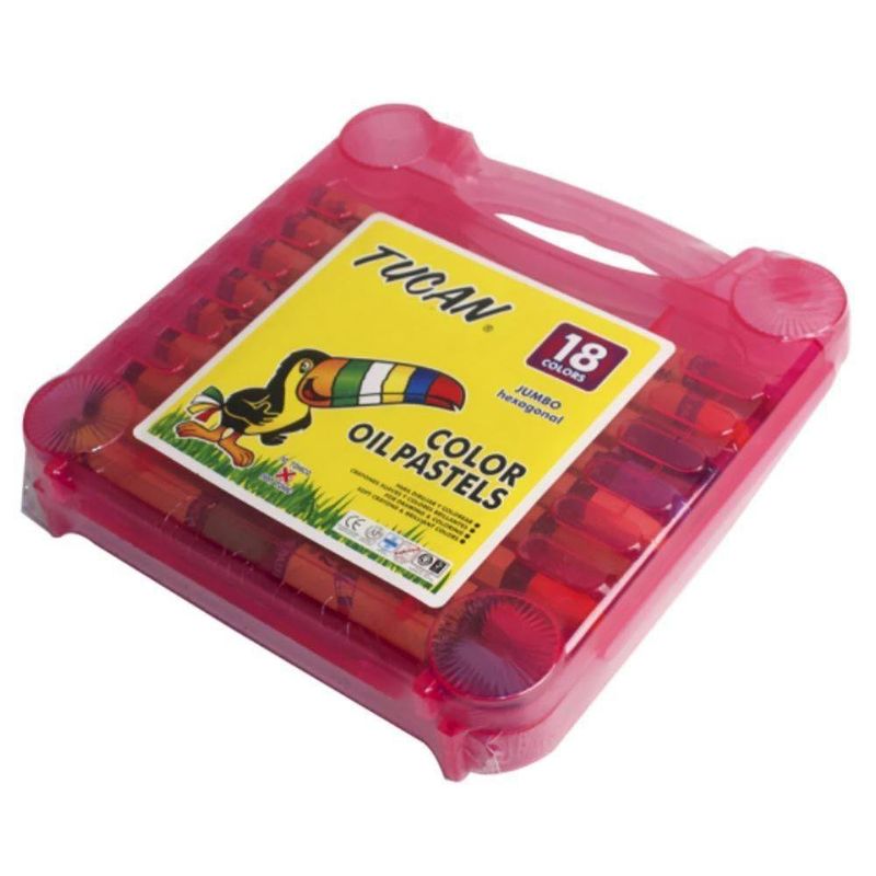 Crayón Pastel Caja Plástica 18 Colores - Tucan