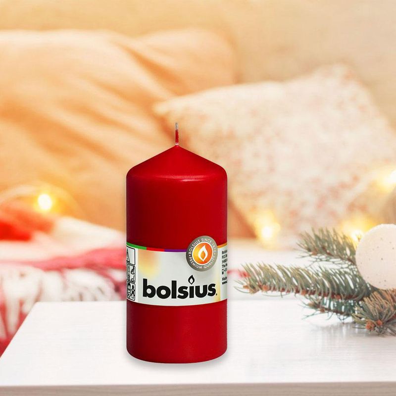 Vela Pillar Roja 5.8x5.8x12 Cm - Bolsius