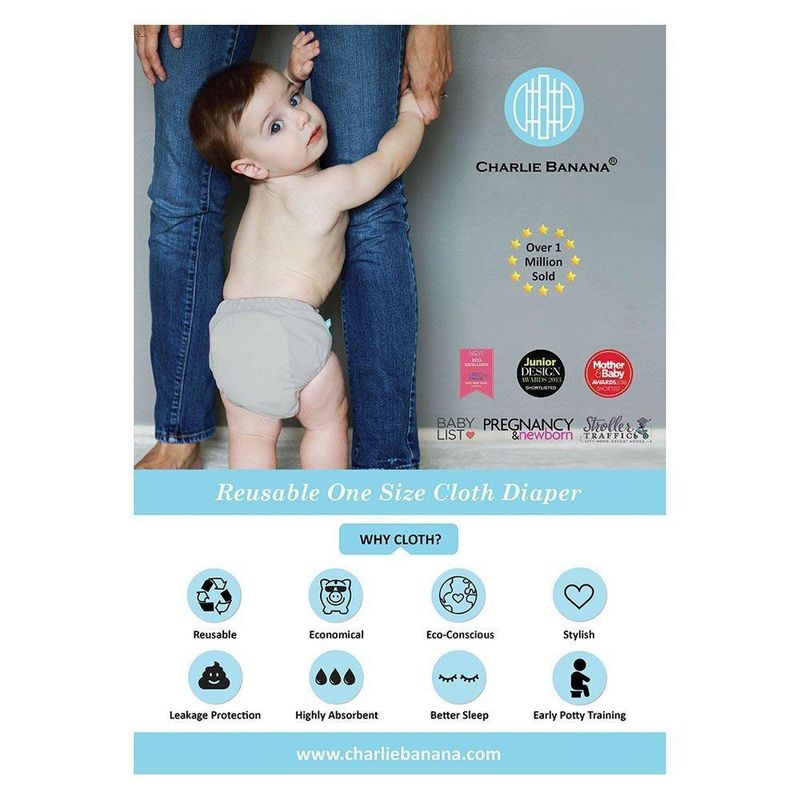 5Pk Pañal D/Tela Niño  5 Insertos - Charlie Banana