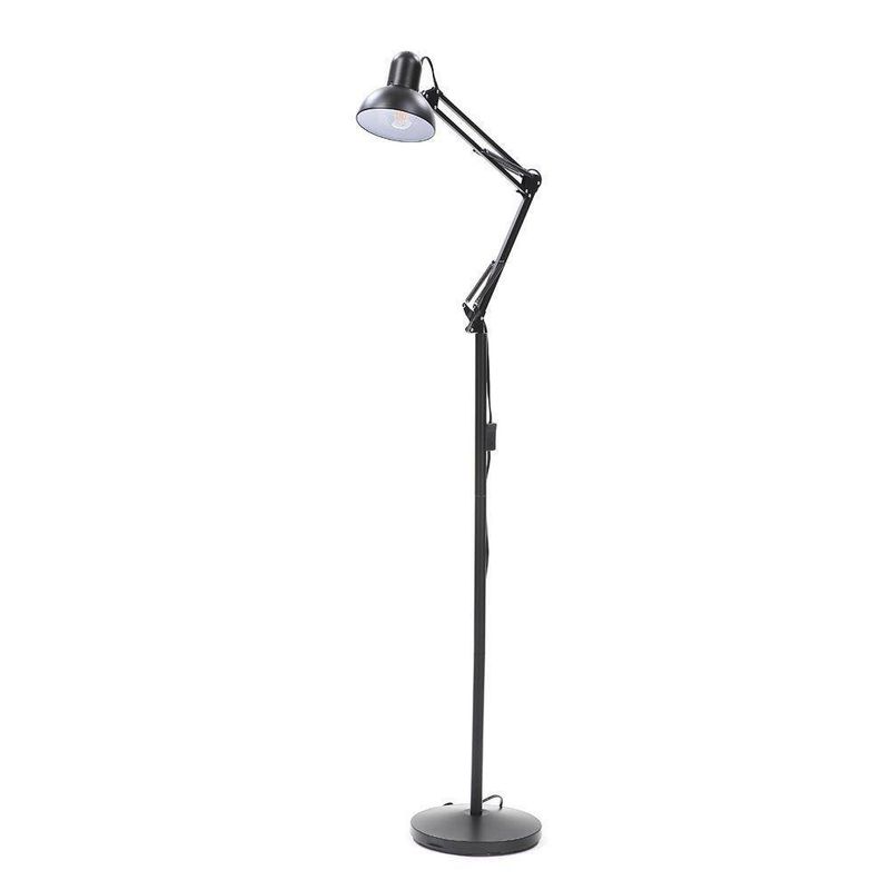 Lámpara De Pie Móvil Negra 1 Luz 60W - Z