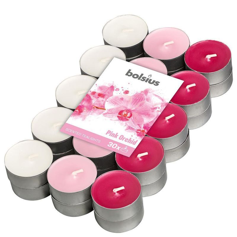 Paquete De Velas Tealight Orquídea Rosa 30 Unidades - Bolsius