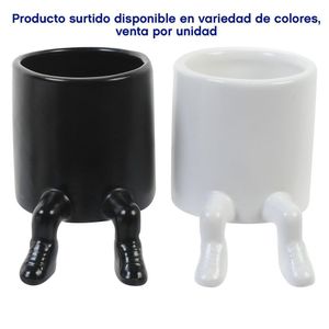 Maceta Circular Cerámica con Piernas Colores Surtidos