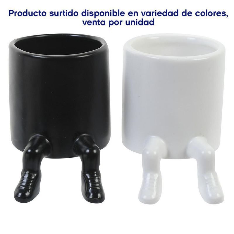 Maceta Circular Cerámica Con Piernas 7 X 9.5 X 9 Cm Colores Surtidos - Concepts