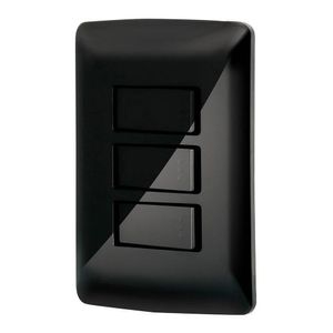 Interruptor Sencillo Duplex Negro 3 Puertas - Volteck