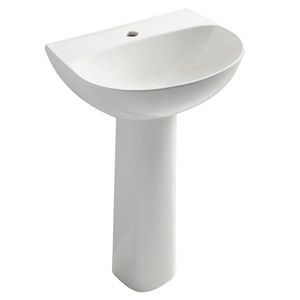 Lavamanos con Pedestal Cerámico Blanco Moderno