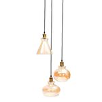 Lámpara Colgante 'Vintage' Triangulo/Esfera/Campana Vidrio 3Bombilloxx60Wmax - Zlumini