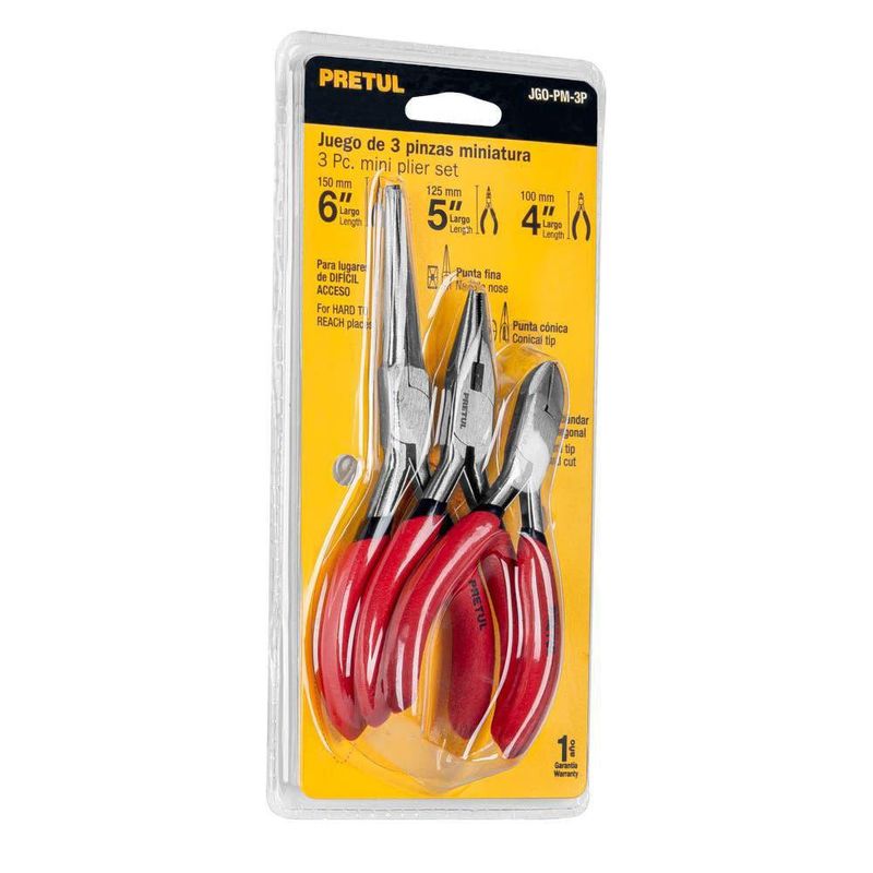 Set De Alicates 3 Pzas 6, 5 Y 4 Plg - Pretul