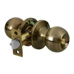 Cerradura De Pomo Para Dormitorio Latón Antiguo - Hermex Basic