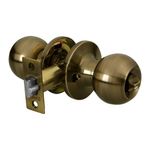 Cerradura De Pomo Para Dormitorio Latón Antiguo - Hermex Basic