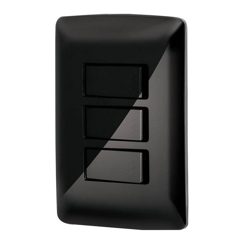 Interruptor Triple Negro - Volteck
