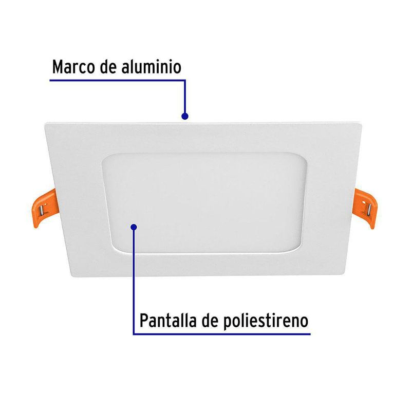 Lámpara LED Cuadrada Empotrable 6 W - Volteck