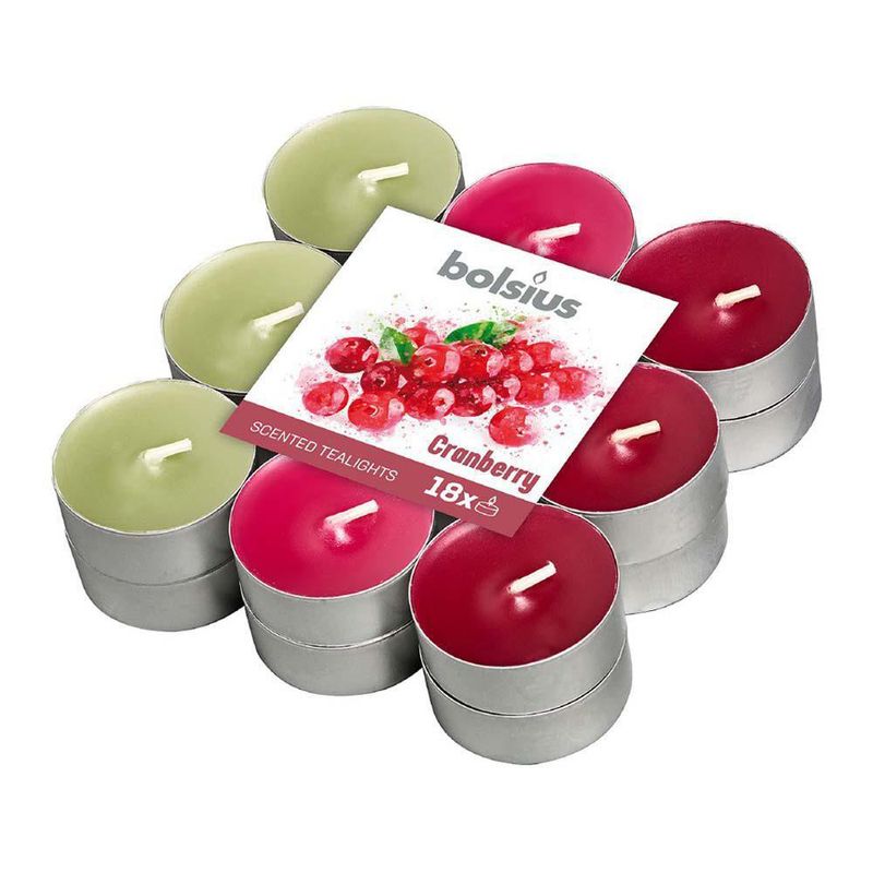 Vela Tealight 4Hr Set 18 Cranberry - Bolsius