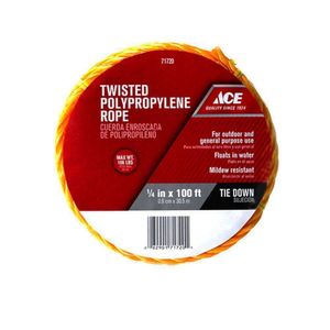 Lazo de Polipropileno Retorcido Amarillo 1/4 Plg x 100 Pies