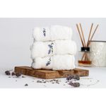 Toalla De Manos Con Flores Bordadas De Lavanda 34 x 34 Cm