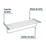 Toallero de Barra Cromado para Hotel de 18 Plg