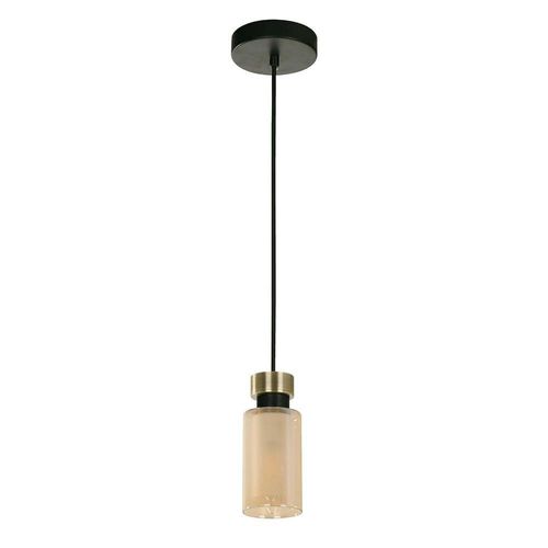 Lámpara Colgante Negra y Bronce de 1 Luz