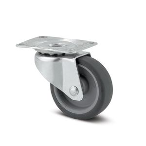 Rodo de Poliuretano con Base Giratoria Gris 1 Plg