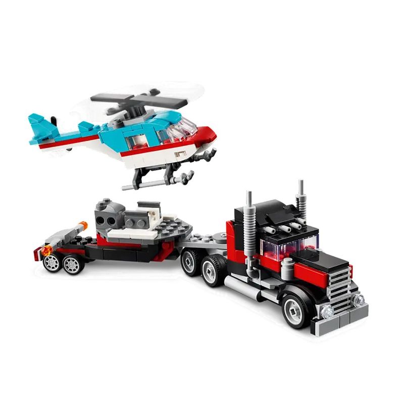 Camión Plataforma Con Helicóptero 31146 270 Pzas - Lego