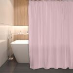 Cortina de Tela para Baño con Ganchos Rosada 180X180 Cm - Viva