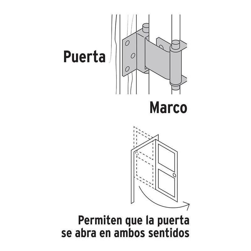 Bisagra Doble Acción Negro de 3 Plg - Hermex