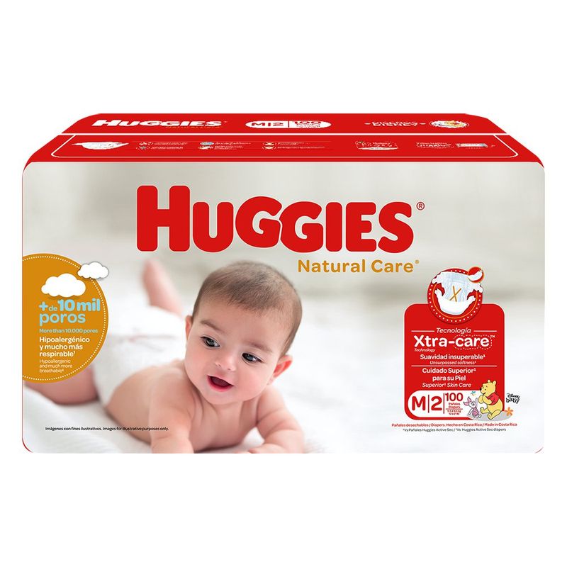 Pañales Natural Care Talla M/2 100 Pzas - Huggies