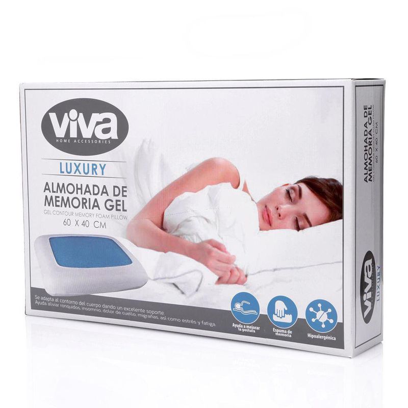 Almohada de Memoria de Gel Luxury Firmeza Media de 60 x 40 cm