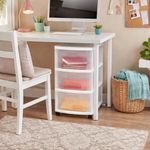 Organizador Plástico de 3 Gavetas Transparente