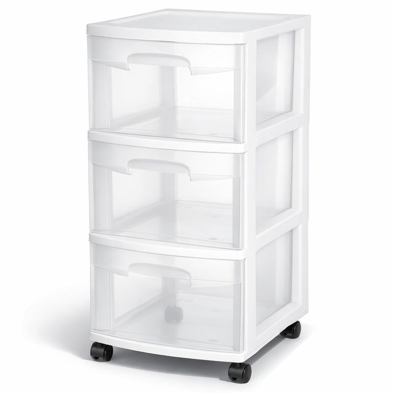 Organizador Plástico de 3 Gavetas Transparente