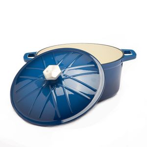 Olla con Tapa Hierro Fundido 28 Cm Azul