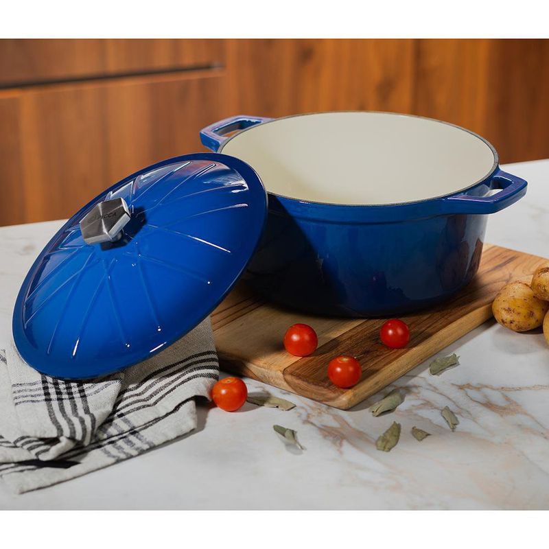 Olla Con Tapa Hierro Fundido 28 Cm Azul - Picca