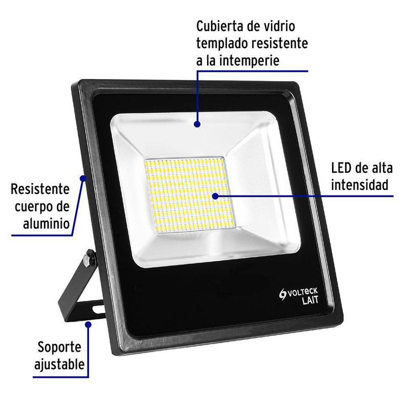 Reflector Delgado LED Luz De Día 100 W - Volteck