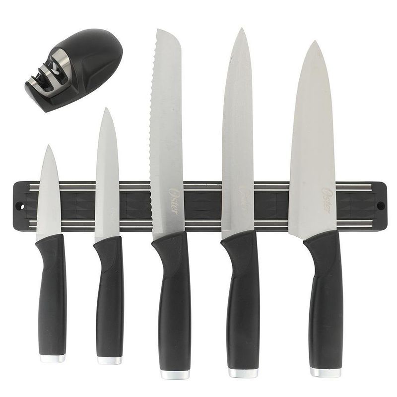 Juego de Cuchillos y Afilador con Colgador para Pared 7 Pzas - Oster
