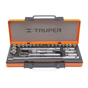 Set de 26 Copas Milimétricas y Estándar Raíz de 3/8 Plg