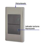 Switch Doble Acero Lisboa Con Placa 1.5 Módulos - Volteck