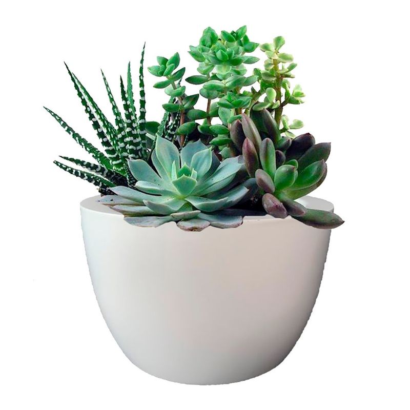 Maceta Mediana Fibra Vidrio Blanca - Green Tech