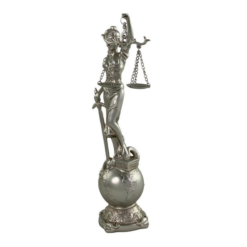 Estatua Decorativa Dama Justicia Plata 9Cm