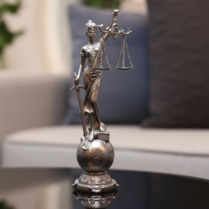 Estatua Decorativa Dama Justicia Plata 9Cm